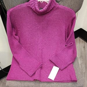 Eileen Fisher Magenta Cowl Neck Sweater